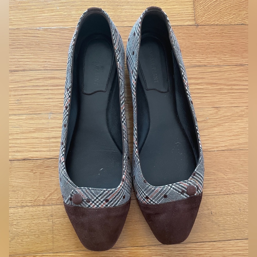 Sarah Flint Plaid Sacchetto Flats